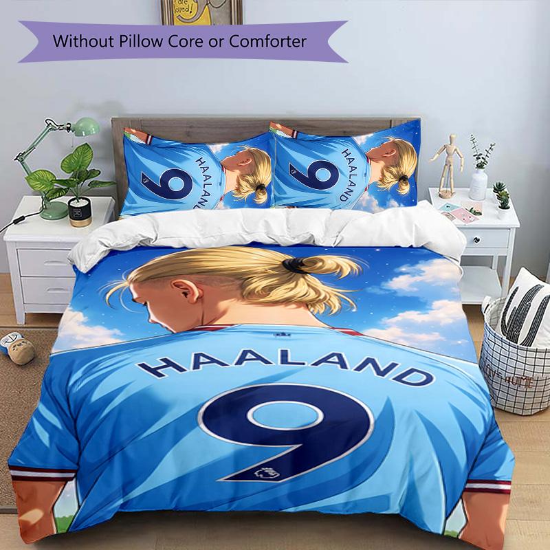 3pcs Haaland Pattern Bedding Set Duvet Cover Set Includes Duvet Cover &pillowcases,perfect All Season Bedroom Decoration&gift