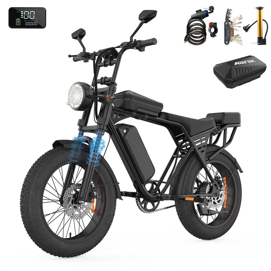 AAIRSK X5 Adult Electric Bike 750W Motor 48V15Ah Battery 20 Inch Fat Snow Tires All Terrain Off-Road E-Bike for Adult Commuting Outdoor Riding
