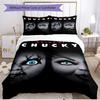 Juego de funda nórdica de 3 piezas (1 funda de edredón + 2 fundas de almohada, sin núcleo), Juego de Ropa de Cama Suave para Todas las Estaciones con Estampado de La Novia de Chucky, Regalo de Decoración para Dormitorio del Hogar