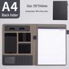 Premium A4 Faux Leather Folder with Magnetic Buckle & Document Clip for Business Meetings