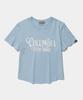 COLUMBIA UNIVERSITY Uni Women Curved Slim-Fit S/S T-Shirts_Light Blue
