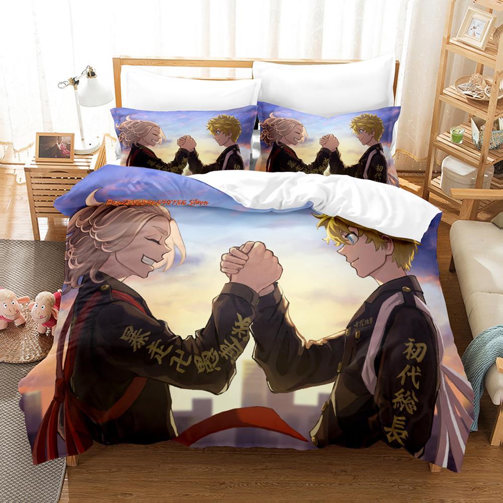 New  Tokyo Revengers Bedding Set Single Twin Full Queen King Size Bed Set Adult Kid Bedroom Duvet Cover Sets Home Textiles