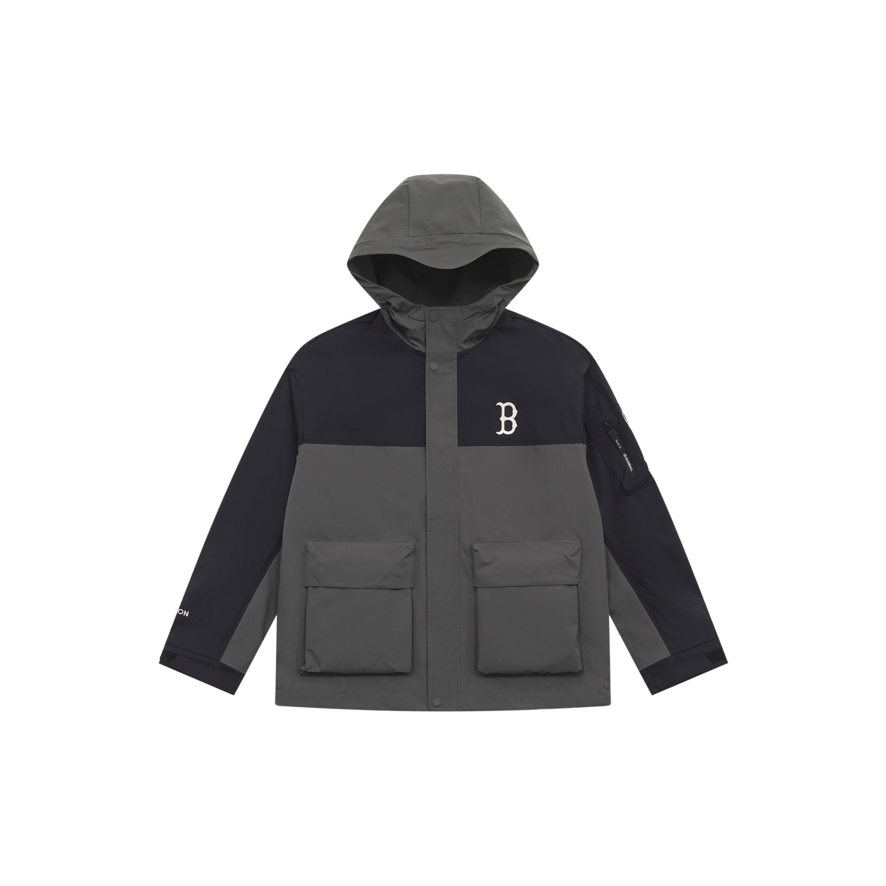 MLB Boston Red Sox Basic Collection SS25 Windproof Jackets & Coats Unisex Dark Charcoal Gray 3AWJB0551-43CGD XL