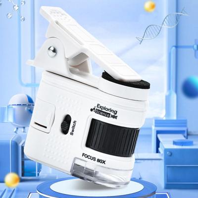 Met LED Verlichting Kinderen Mini Microscoop Mobiele Telefoon Camera Microscoop voor Diverse Toepassingen
