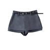 Plus Size European-Style High Waist A-Line Skort with Belt for Women
