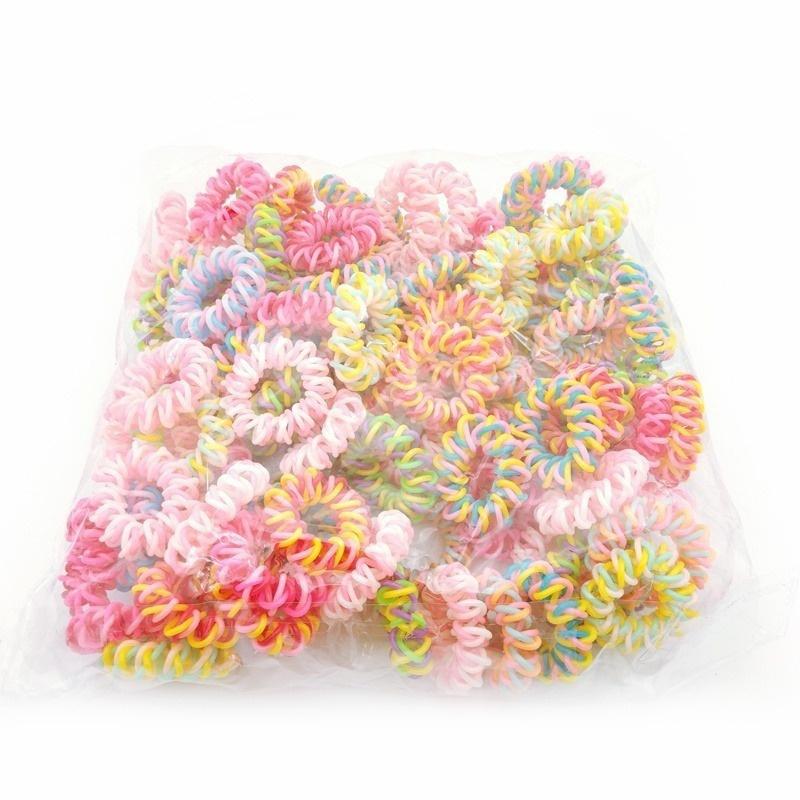 5pcs Braided Cord Phone Wires Hair Hair Accessories Women Rubber Bands Girl Rubber Donut Ponytail Haircut Gum(Random Color)