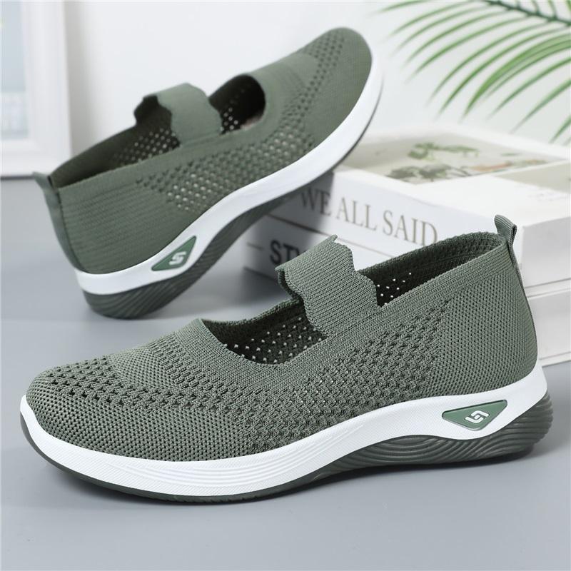 Summer Breathable Mesh Canvas Shoes Women's Slip-on Casual Loafers Non-slip Soft Sole Walking Sneakers