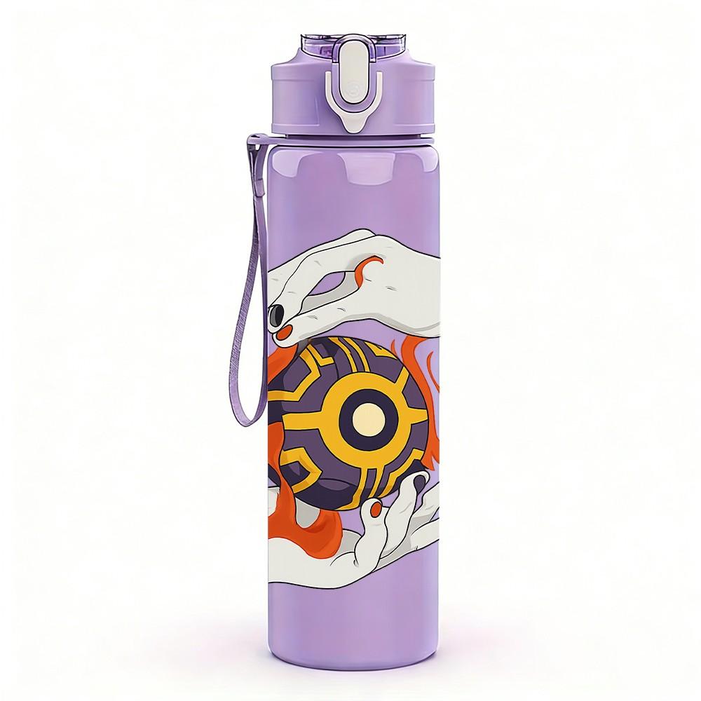 1PC Colorful Helmet Pattern 750ml Color Plastic Sports Water Bottle Leakproof Flip Straw Lid Suitable for Sports Office Home Use