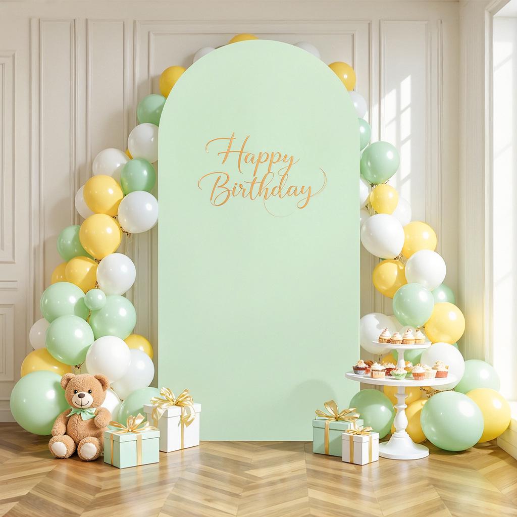 White Double-Sided Half-Round Cross Wedding Arch Kit for Party Decorations
