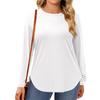 Damen Übergröße Oberteile Langarmshirts Rundhals Fließende Tunika Lässig Lockere Bluse L-5X