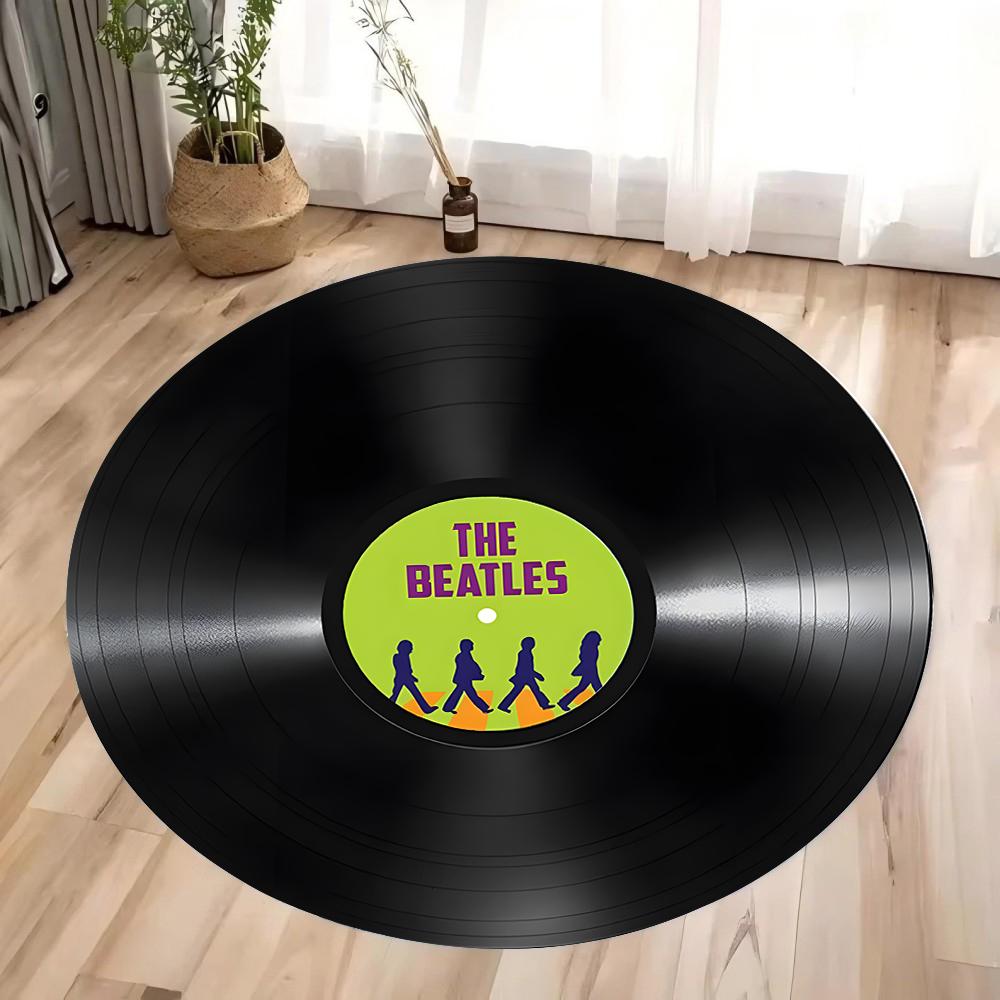 Covor Rotund Imprimat cu Disc Optic pentru Dormitor, Living, Pad de Camping, Covor Flanel Anti-alunecare, Saltea Yoga, Pad pentru Zona de Acasă, Cadou de Ziua de Naștere