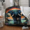 1pc Elephant Art Print Blanket Lightweight Blanket Throw Blanket For Sofa, Bed, Travel, Camping, Livingroom, Office, Couch, Chair Yy251010028