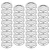 30Pcs Mason Jar Lids with Date Food Seal Cap Canning Lids with Rings Regular Mouth Metal Sealing Canning Lids Sliver Golden