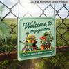 2D Flat - 1pc, Vintage Metal Aluminum Decorative Sign, Gardening Welcome Quote, Retro Wall Decor, Suitable for Garden Rooms, Porches, Entryways