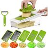 Vegetable Potato Cutter Chopper,  Julienne Slices  Fruits and Vegetables Chopper, Food Container, Safety Food Holder, 5 Interchangeable Sharp Blades