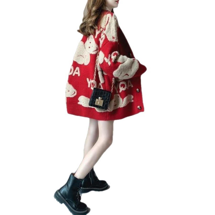 Damen Strickmantel Herbst Winter Mode Neueste Lässige Ins Koreanischer Stil Locker Übergroß Gestrickte Strickjacke Dick