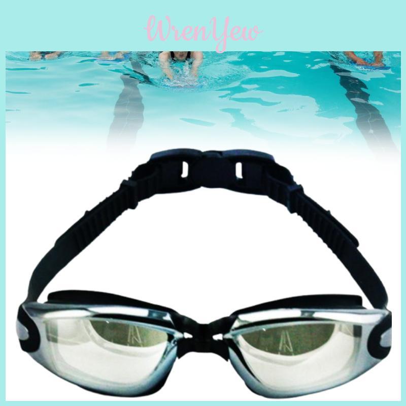 Waterproof Adult Swimming Glasses With Electroplated Clear Lenses And Silicone Strap