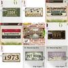 Vintage Distressed City Coordinate German Text Year Pet Craft Room Slogan License Plate Metal Tin Sign Retro Wall Decor For Ba
