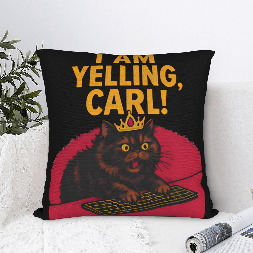 I Am Yelling Carl Donut Cat Meme Pillow Cover Square Cushion Cover Morden Pillow Case For Sofa Bedroom Home Decor