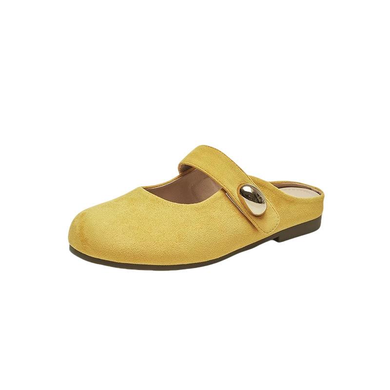 French flat-soled Mary Jane shoes women's summer outer wear bag head 2025 new one-pedal comfortable soft-soled lightweight cool slippers