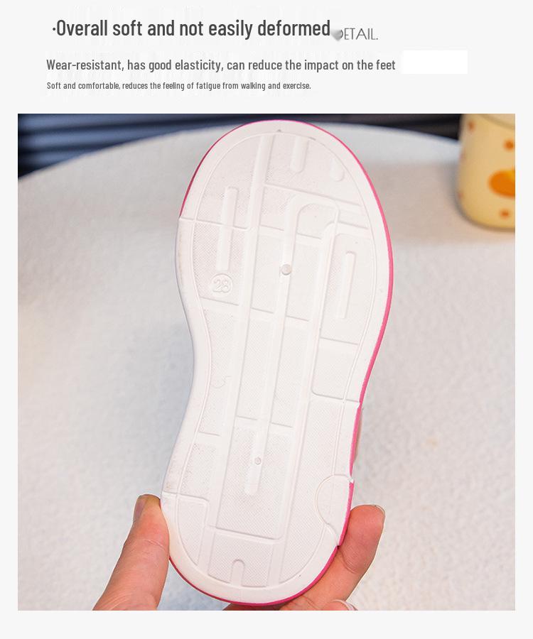 Girls' 2026 Cartoon Velcro Casual Sports Shoes - Non-slip, Spring/Autumn, Student Single Shoes