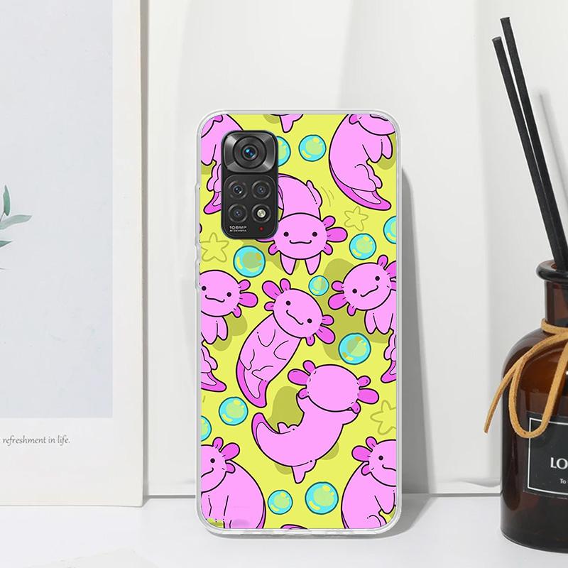 Cute Axolotl Kawaii Phone Case For Xiaomi Redmi Note 15 13 14S 14 Pro Plus 12S 11S 10S 12 11E 10 11T Art Fundas Back Cover Redmi