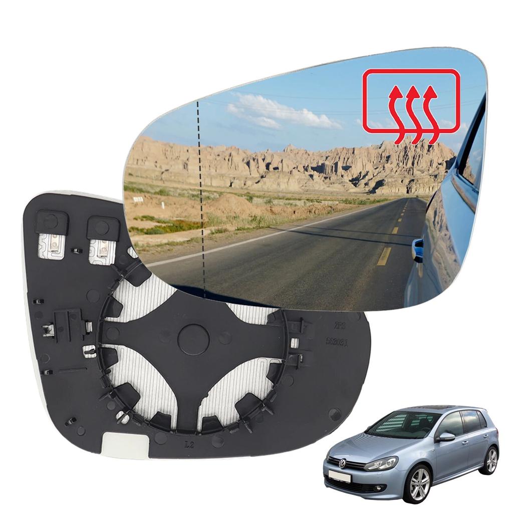 Door Rear View Mirror Glass Side Wing Mirrors Convex Heated Wing Angle Exterior Part Fit For VW Golf 6 MK6 2009-2012 Hatchback