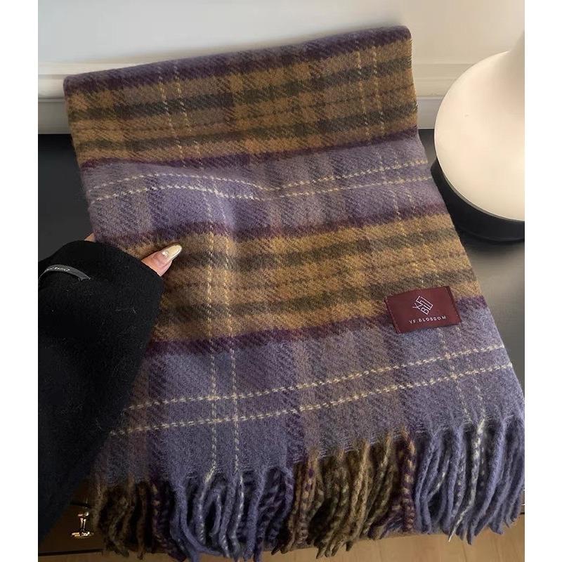 Tonglu Scarf Women's Houndstooth Shawl Dual-purpose Korean Version Versatile Warm New Winter Senior Student Scarf