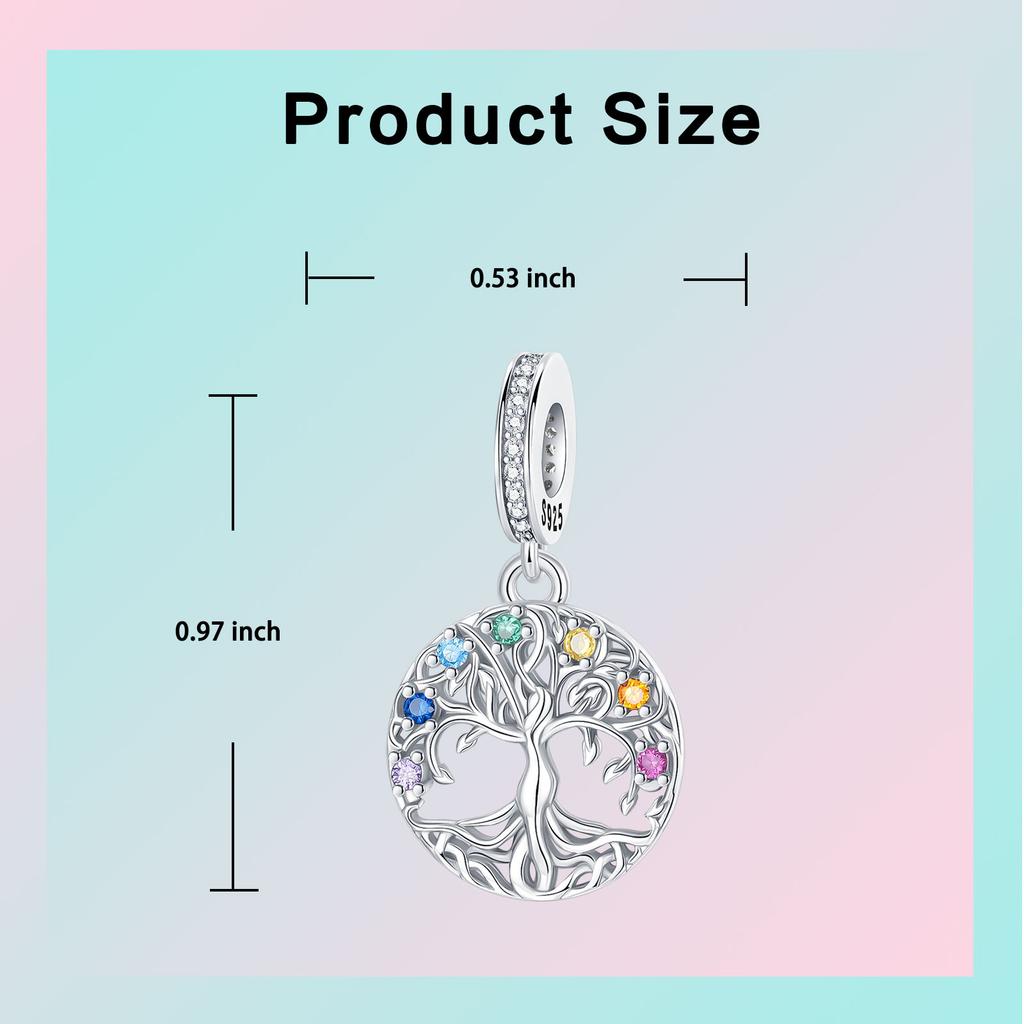 Kupfer Familienanhänger Goldener Lebensbaum Kreuz Hohlanhänger Passend für 4mm Lochdurchmesser Armbänder Frauen DIY Schmuck Geschenk