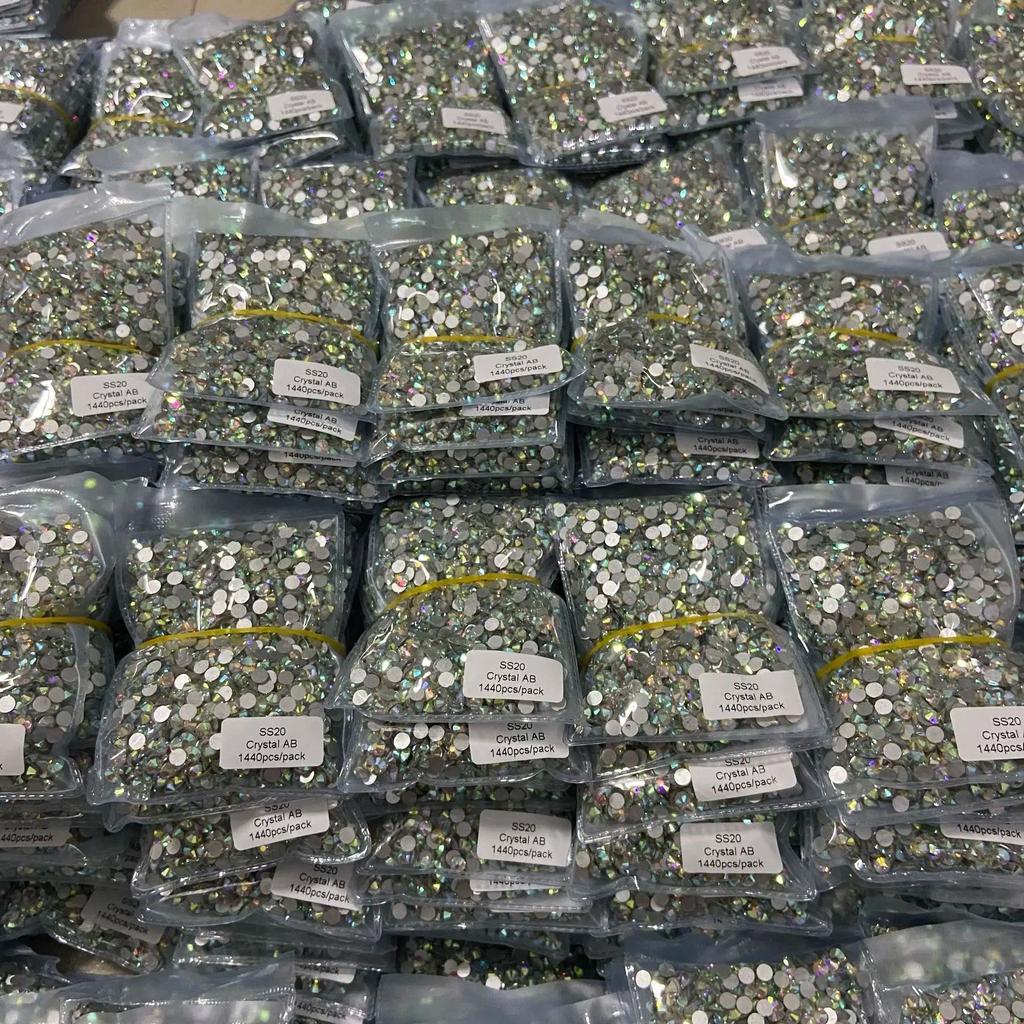 Rhinestone Hot Sale Crystal DIY High Grade Glass Stone Non Hotfix Flatback With New Package for Nails Art Formal 1 Bag