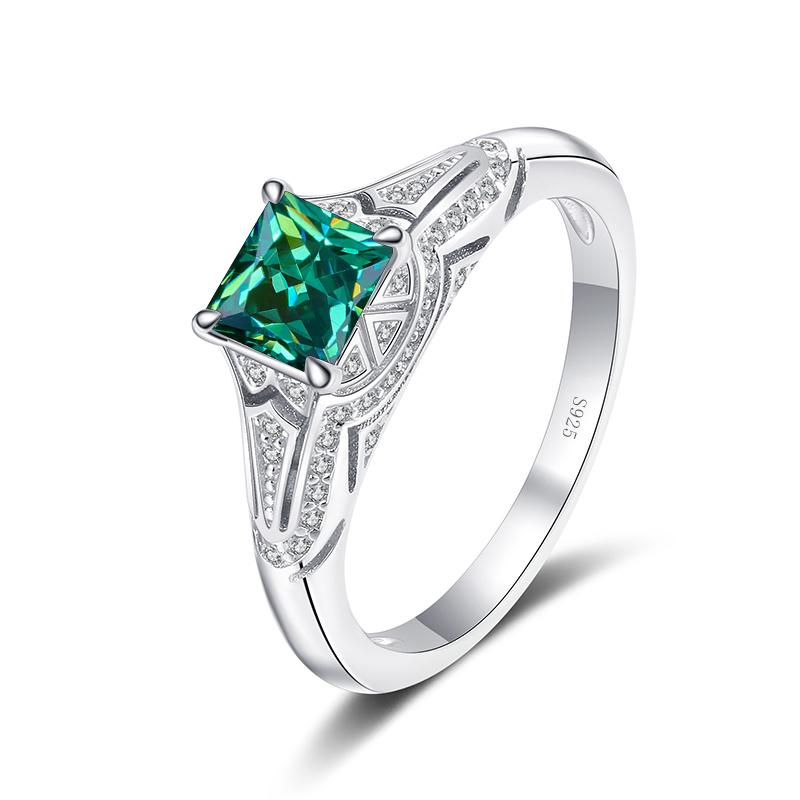 Bague Ringen Passed Diamond Test Princess Square 1/2ct Moissanite Ring Pt950 Luxury Cut Women Romantic Wedding Anniversary Gift