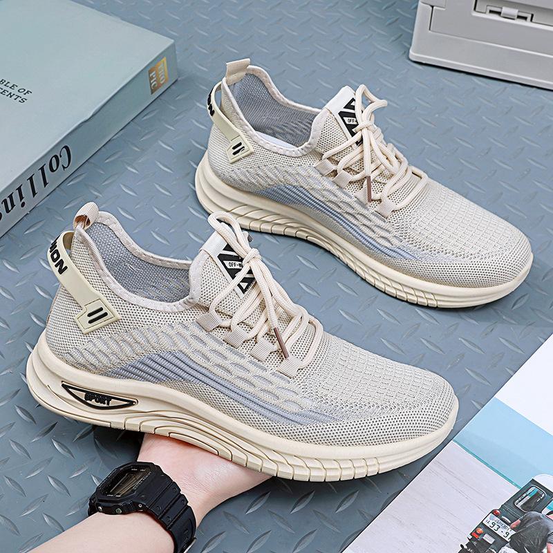 Large size men's shoes new breathable sports shoes fly-woven mesh casual shoes fashion sports trend men's shoes
