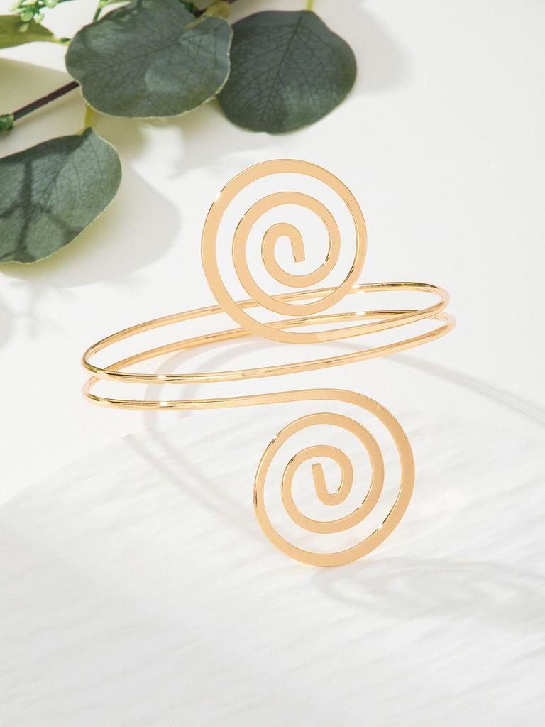 Ethnic Style Geometric Metal Open Cuff Punk Arm Ring
