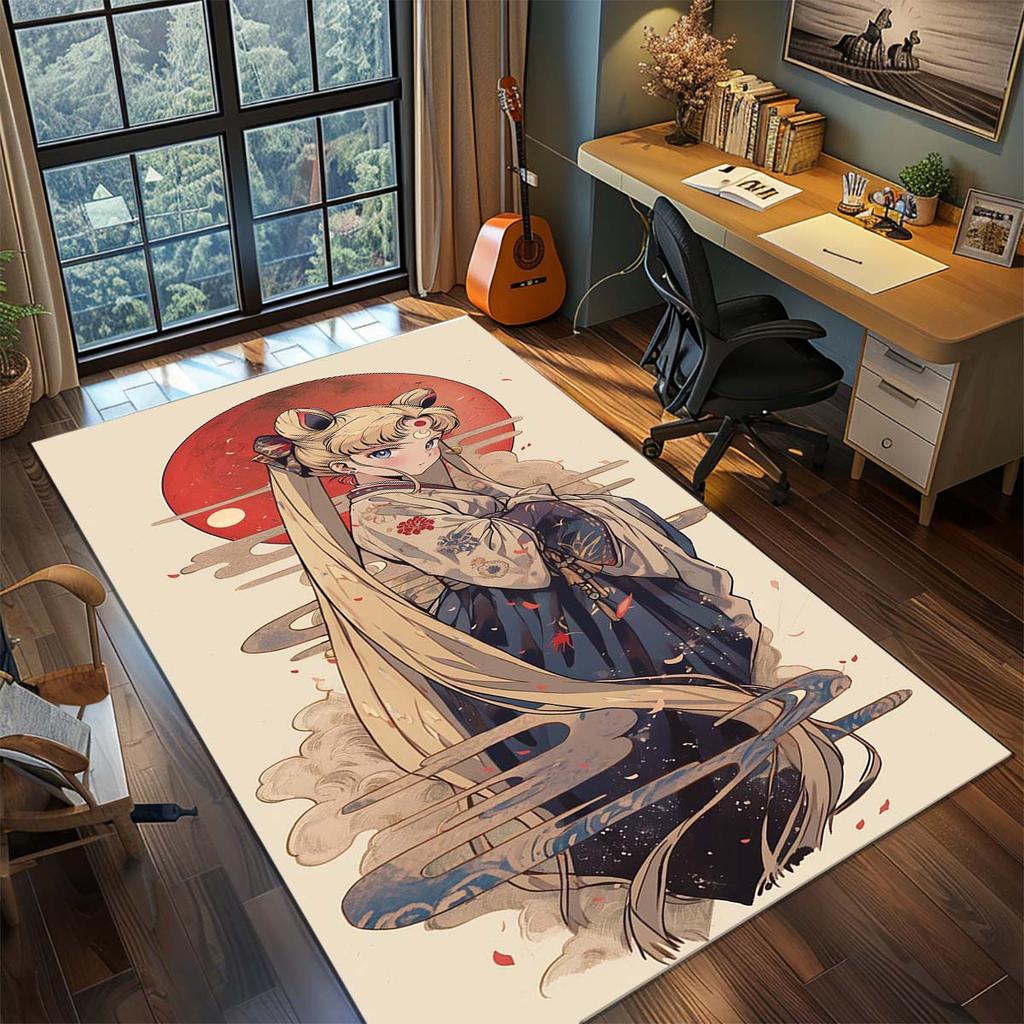 Sailor Moon Anime Teppich Großer Teppich Rutschfeste Waschbare Fußmatte Gamer Zimmer Schlafzimmer Heimdekoration -QJY
