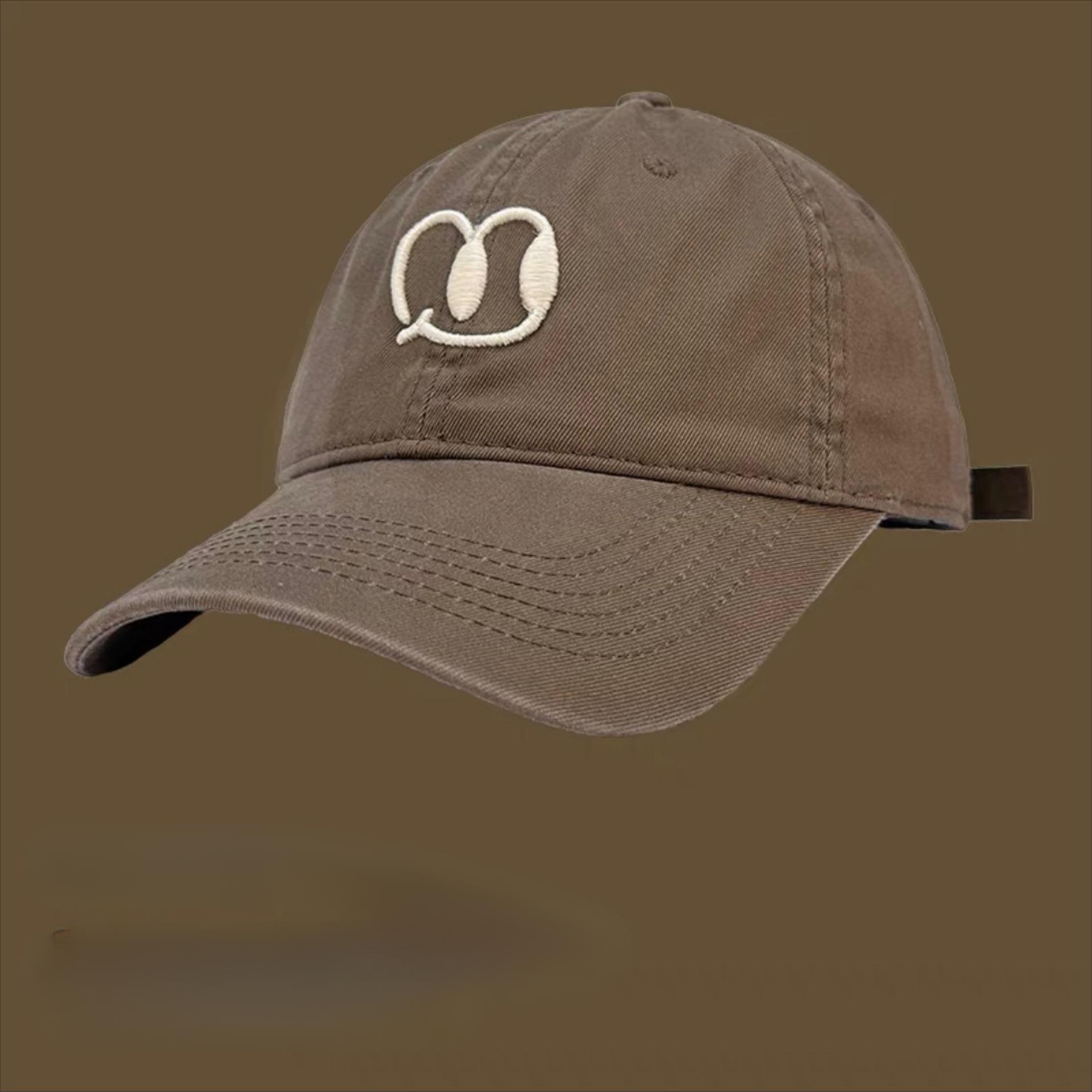 

Корейская версия бейсболки для женщин, новая вышитая ретро бейсболка, трендовая брендовая шляпа, подчеркивающая лицо Adjustable