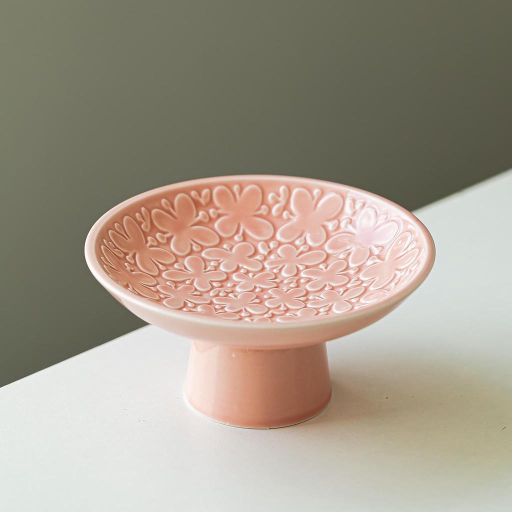 Elegant Ceramic Fruit & Dessert Plate with High Base – Luxurious Tableware for Cold Dishes