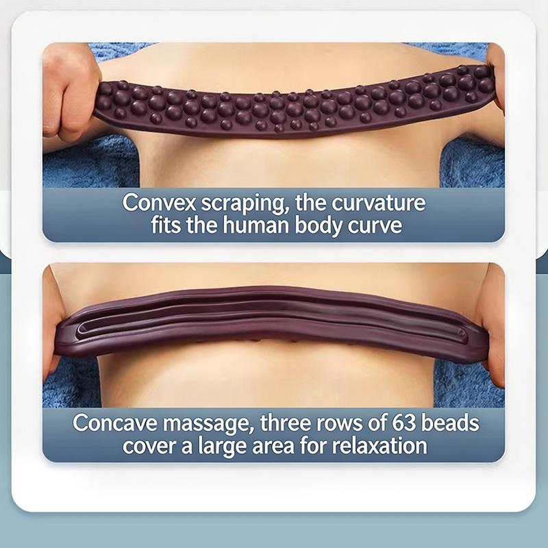 59 Beads Universal Back Massage Tendons Scraping Stick Point Treatment Gua Sha Relax Therapy Tool Abdominal Massager(Plastic)