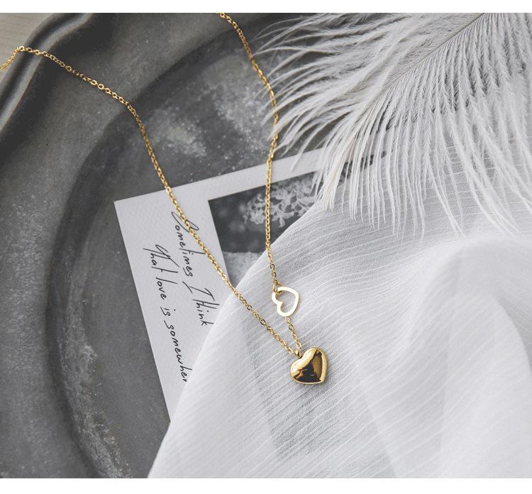 Gold Heart Letter Coin Necklace - Retro European American Style for Women