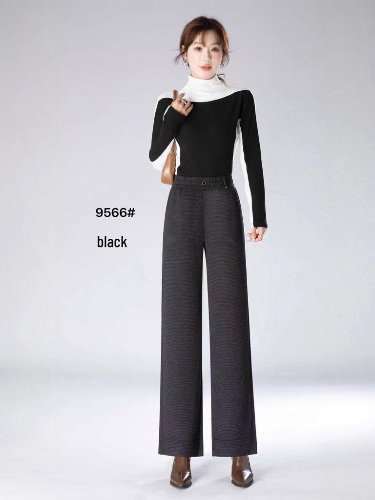 Women's High-Waist Cashmere Houndstooth Wide-Leg Pants - Versatile Autumn Fashion 2025