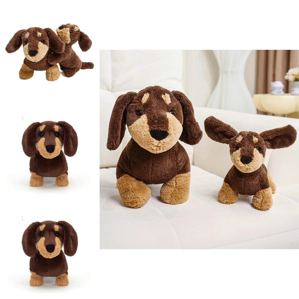Dachshund Plush Toy With Realistic Fur Soft Animal Figure For Children And Collectors