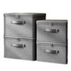 Large Foldable Storage Box In Modern Grey with Lid and Handles