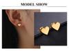 Cazador Kpop Mini Heart Stud Earrings for Women Stainless Steel Trendy Earrings Gold Color Jewelry Wedding Birthday Gift