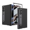 For Samsung Galaxy Z Fold 8 Wide Case Skin-Friendly Matte Leather Bracket with Tempered Film Shockproof Back Cover Accessories