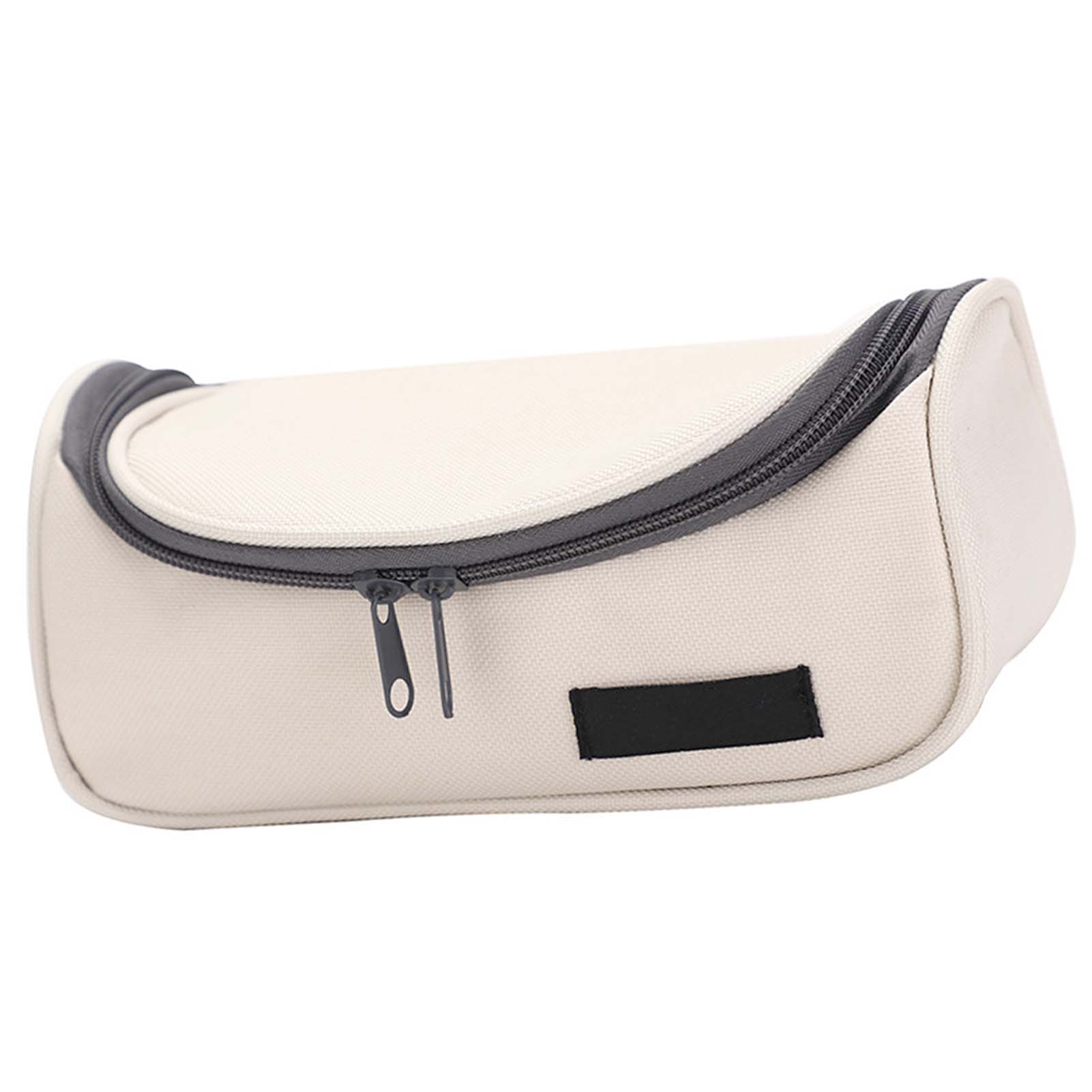 

Large Pencil Case Beige Color Smoothing Zipper Durable Canvas Travel Toiletry Bag for Family Office Outdoor