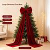 Solid Color Large Velvet Christmas Bow Long Streamers Soft Draping Tree Bow With Long Tails Wrinkle Resistant Elegance