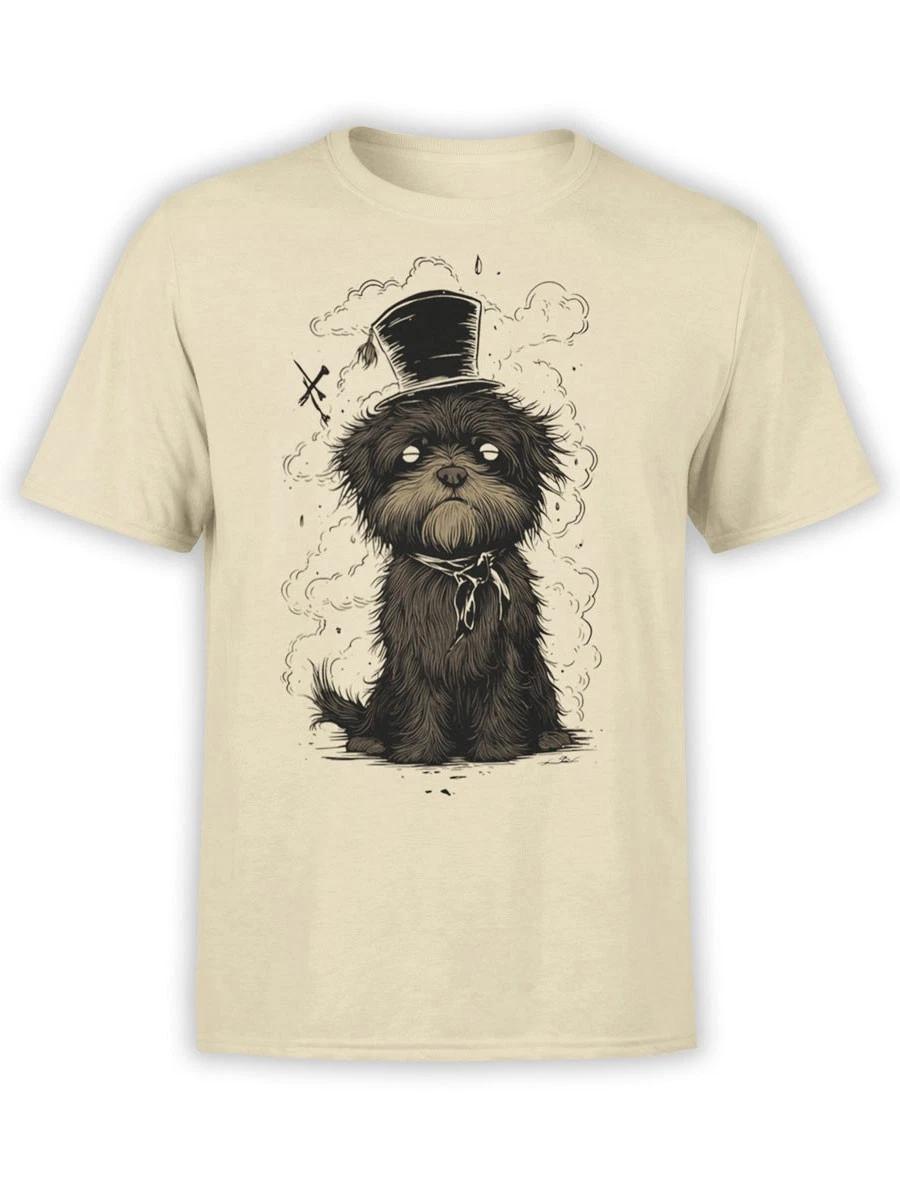 

FANTUCCI Smoky Paws T-Shirt | Quirky Gothic Dog Tee with Top Hat Style | Unisex XL