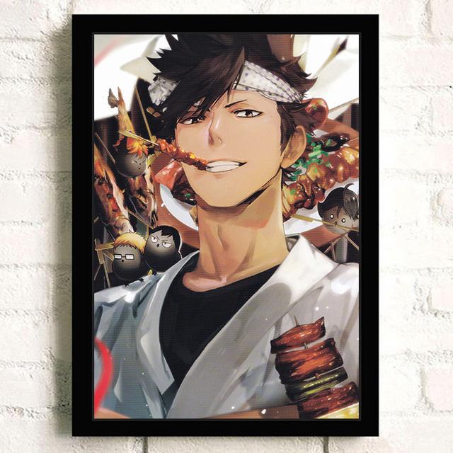 

Каркас из цельного дерева, японское аниме Haikyuu! Волейбольная настенная живопись на холсте, плакаты на скандинавскую тему и печатные изображения, современное украшение для гостиной и дома 15*20cm(with frame)