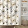 Yellow Gray Floral Shower Curtain,Beige Grey Flower Shower Curtain Set for Bathroom,Natural Watercolor Flower Fabric Bath Curtain with Hooks, 72x72in