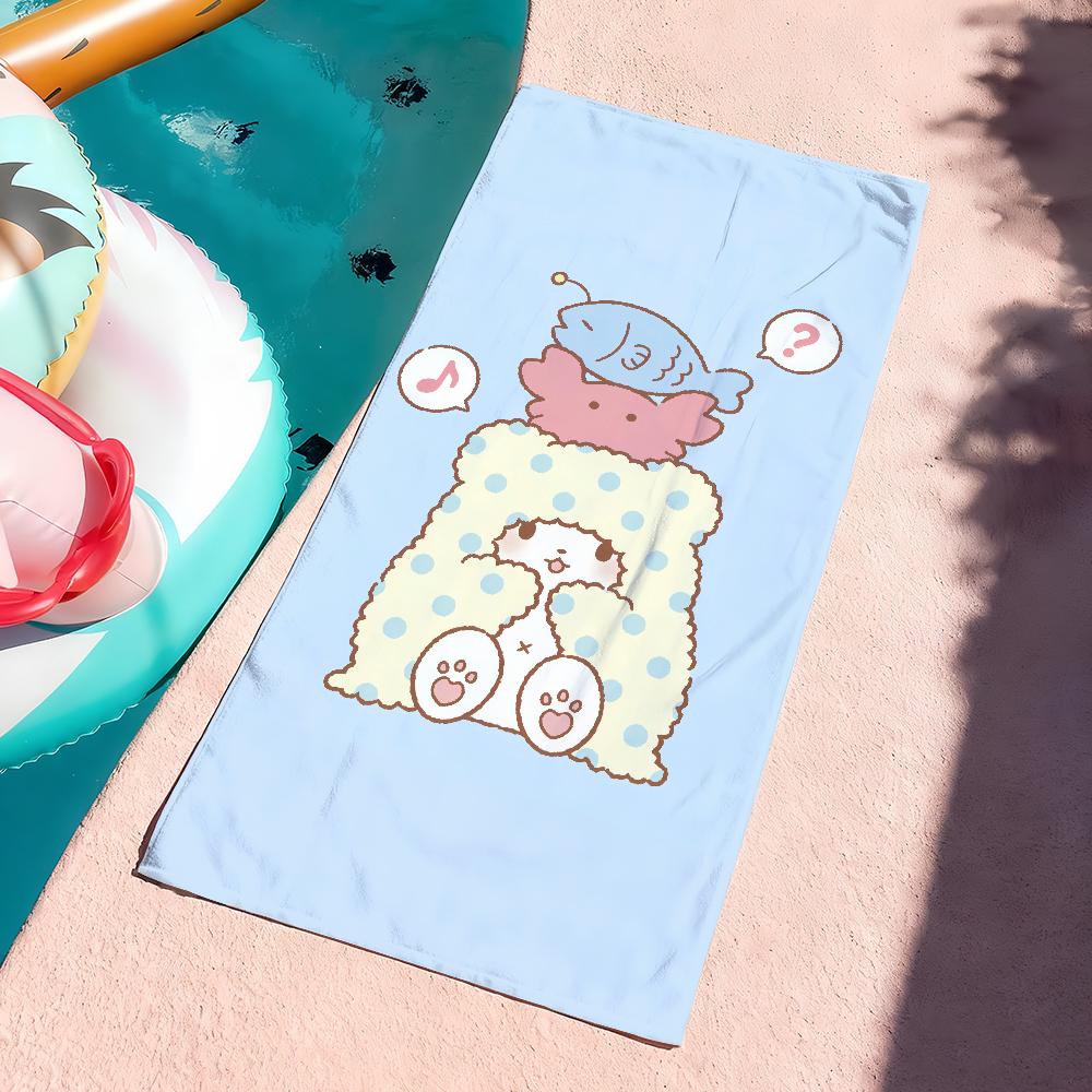 

Sa Cartoon Cute M-Marumofubiyori Towel Quick Dry Soft Yoga Swimming Fitness Mountain Climbing Large Beach Towels W40*H60(CM)