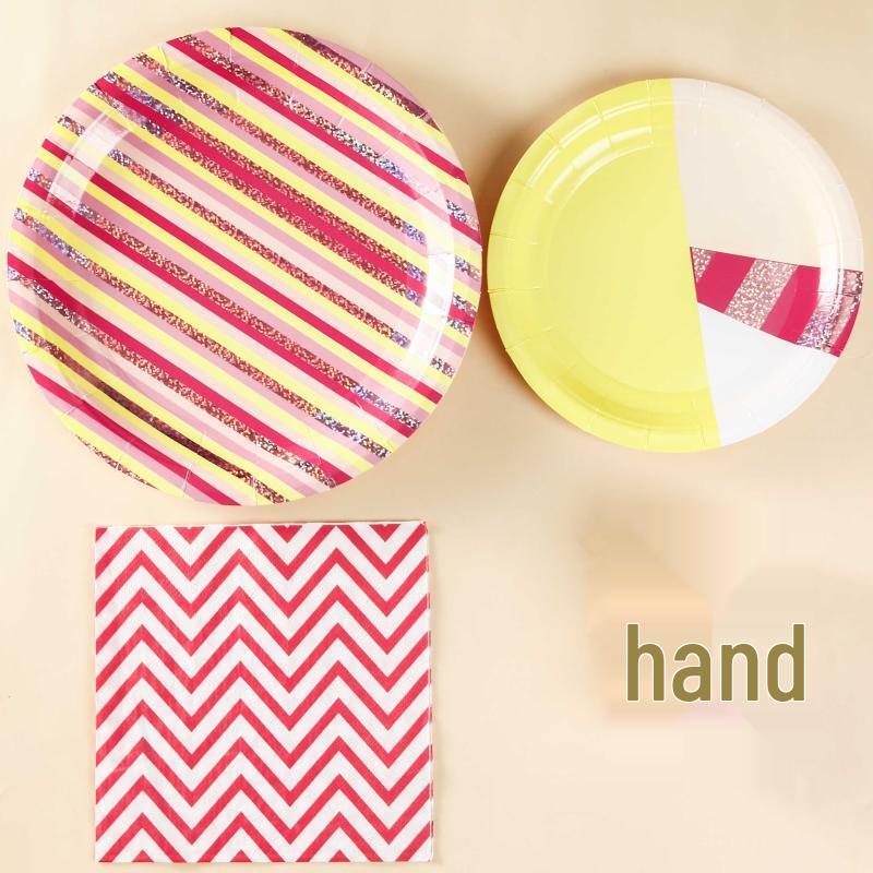OIMG Disposable Gold Stamping Party Tableware Set